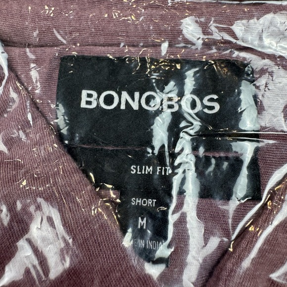 Bonobos Shirt Mens Medium Burgundy Slim Fit Jersey Knit Button‎ Down Heather - Picture 5 of 6